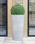 Artificial Buxus Ball Topiary in Grey Tall Planter