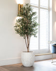 Artificial Olive Tree UV/IFV in Royal White Stone Planter