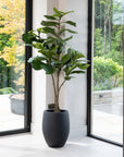 Artificial Fiddle Fig Tree UV/IFV in Black Planter