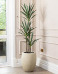 Artificial Yucca Tree UV/IFV in Antique White Planter