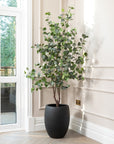 Artificial Eucalyptus Tree UV/IFV In Black Planter