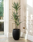 Artificial Yucca Tree UV/IFV in Black Planter