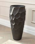 Artificial Orchid In Black Polystone Planter
