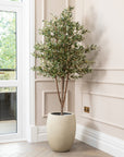 Artificial Olive Tree UV/IFV in Antique White Planter
