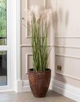 Artificial Pampas Grass In Bernd Imperial Brown Planter
