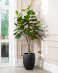 Artificial Fiddle Fig Tree UV/IFV in Black Planter
