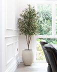 Artificial Olive Tree UV/IFV in Antique White Planter