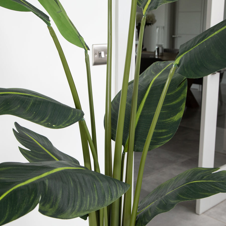 Artificial Bird Of ParaDise Tree UV/IFV in Gold Metal Planter