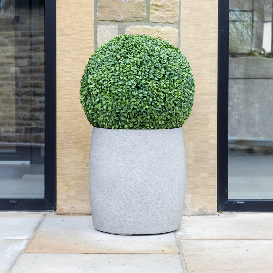 Grigio Grey Cylinder Stone Planter Outdoor/Indoor
