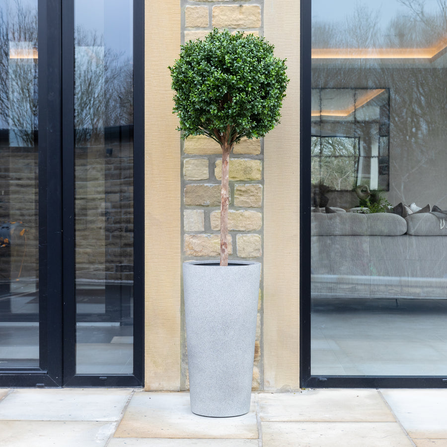Grigio Grey Tall Vase Stone Planter Outdoor/Indoor