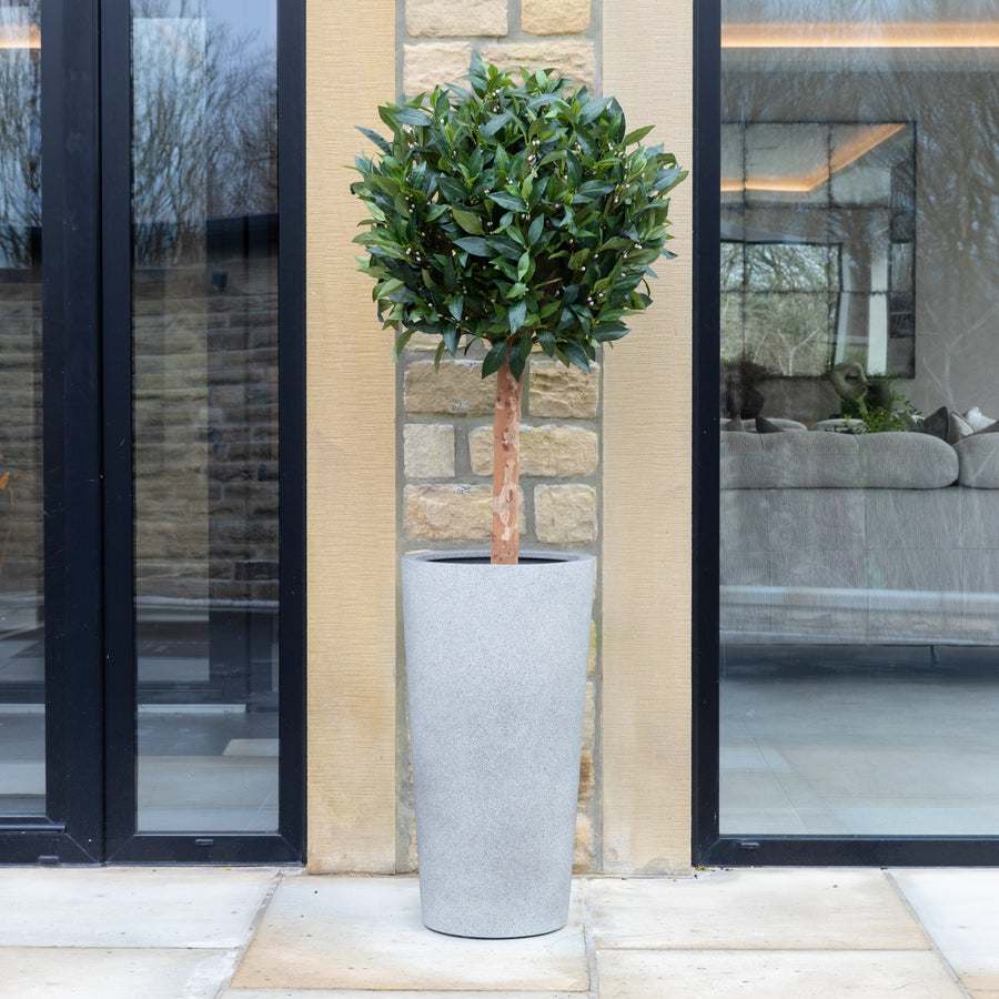 Artificial Laurel Bay Tree in Tall Grey Planter