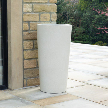 Grigio White Tall Vase Stone Planter Outdoor/Indoor