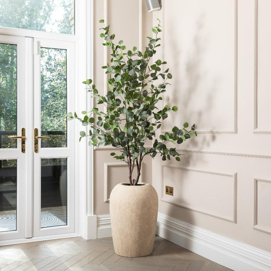Artificial Eucalyptus Tree UV/IFV In Lena Beige Planter