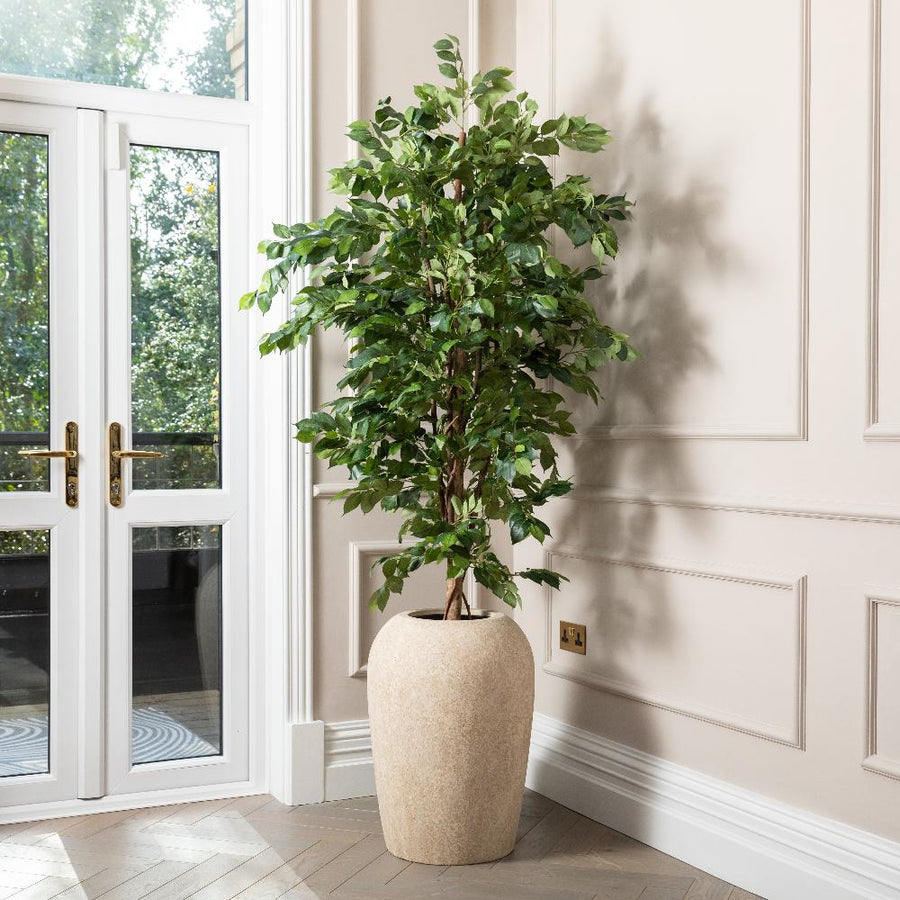 Artificial Ficus Tree UV/IFV in Lena Beige Planter