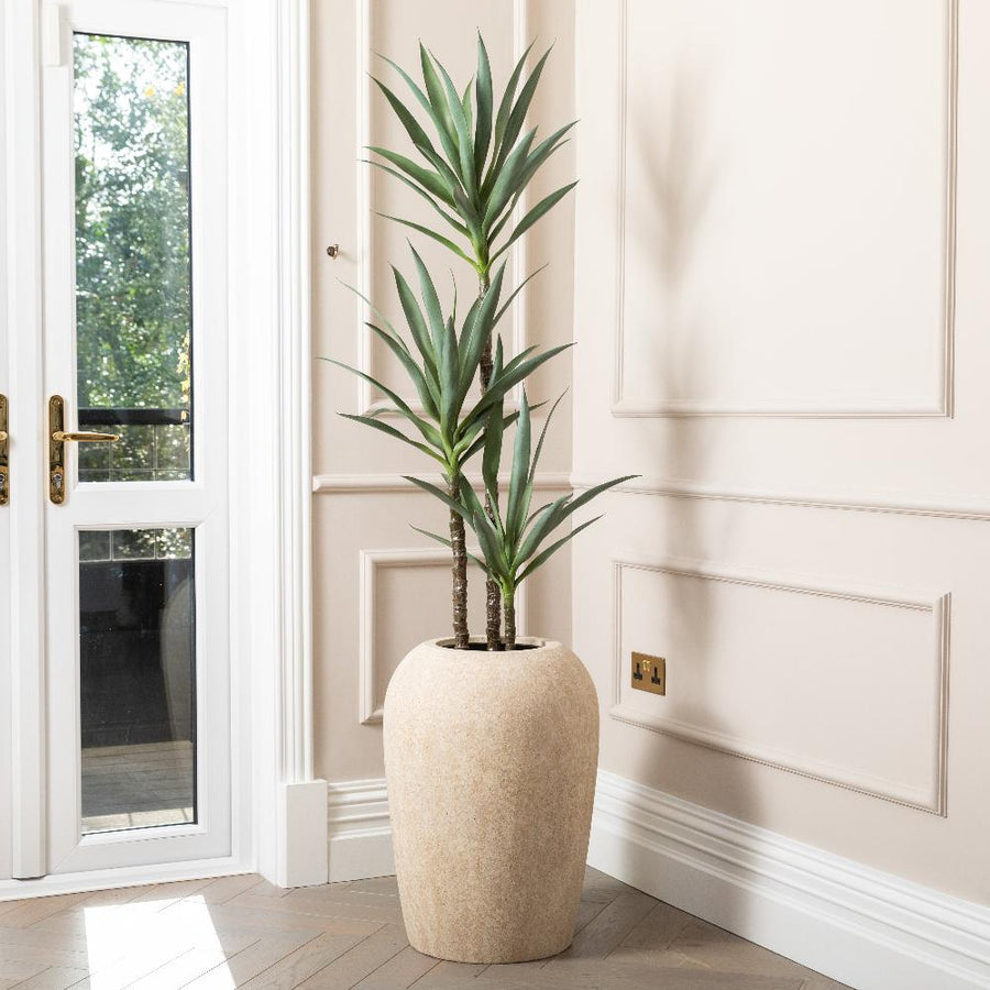 Artificial Yucca Tree UV/IFV in Lena Beige Planter