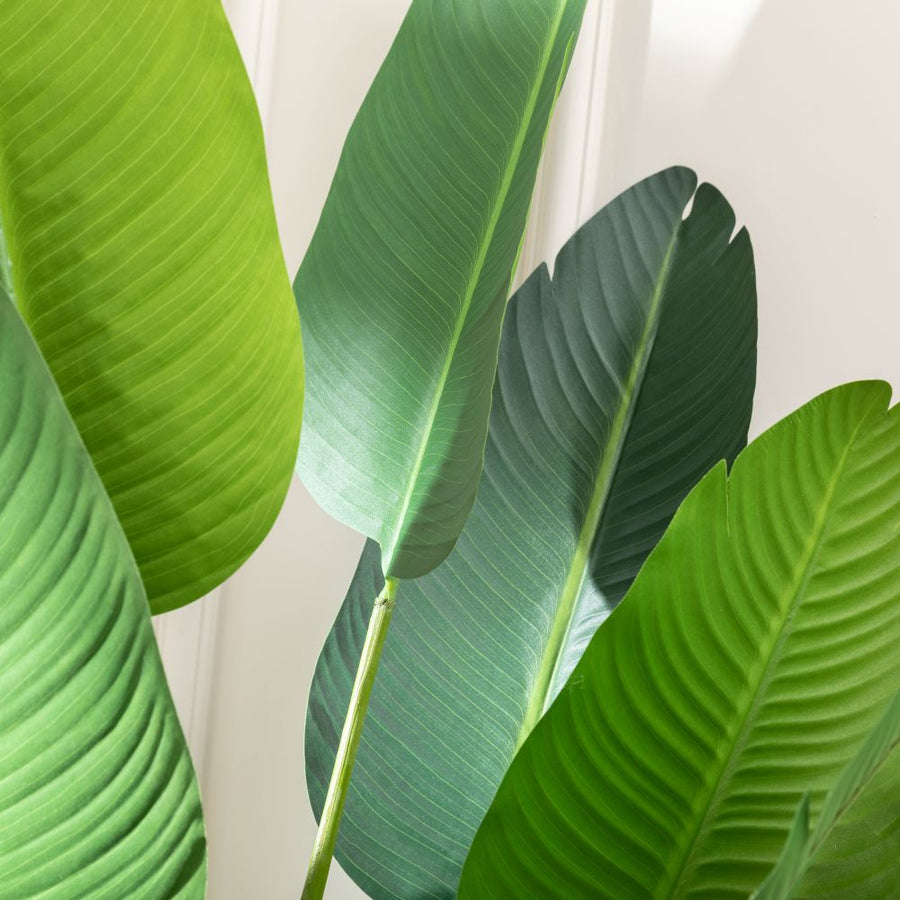 Artificial Bird Of ParaDise Tree UV/IFV in Gold Metal Planter