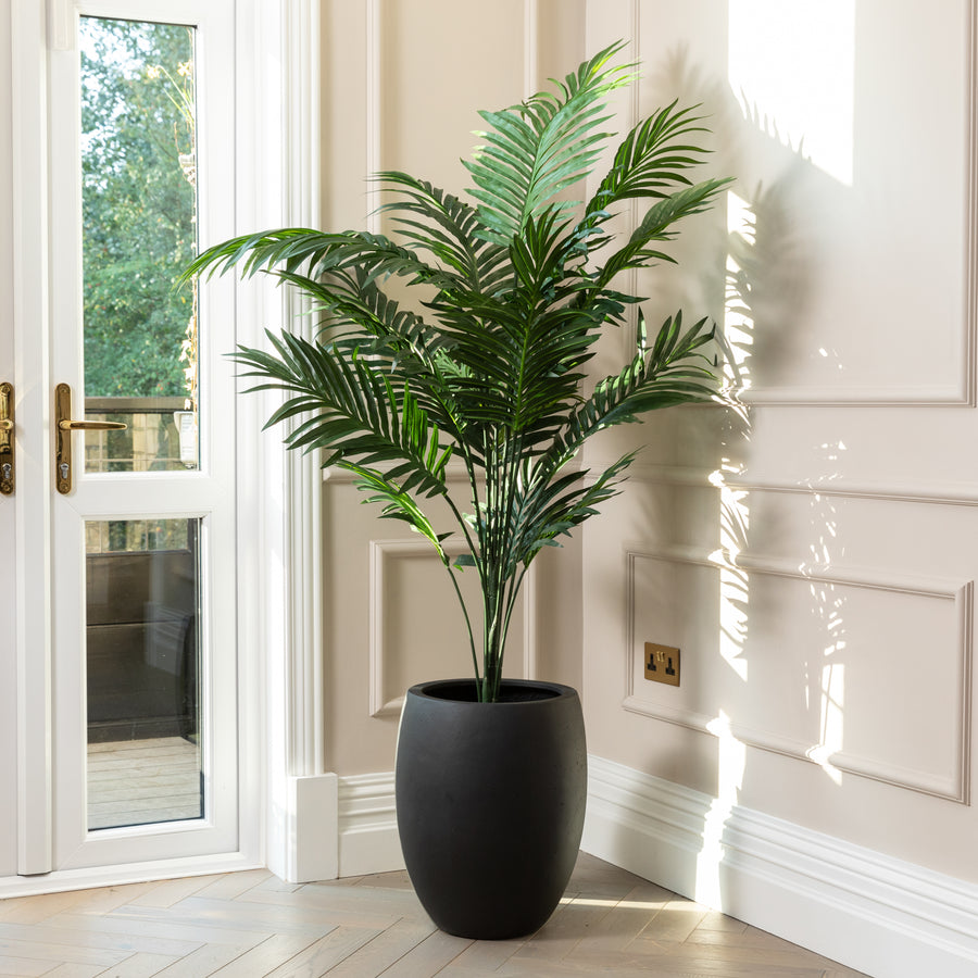 Artificial Paradise Palm Tree UV/IFV in Black Planter
