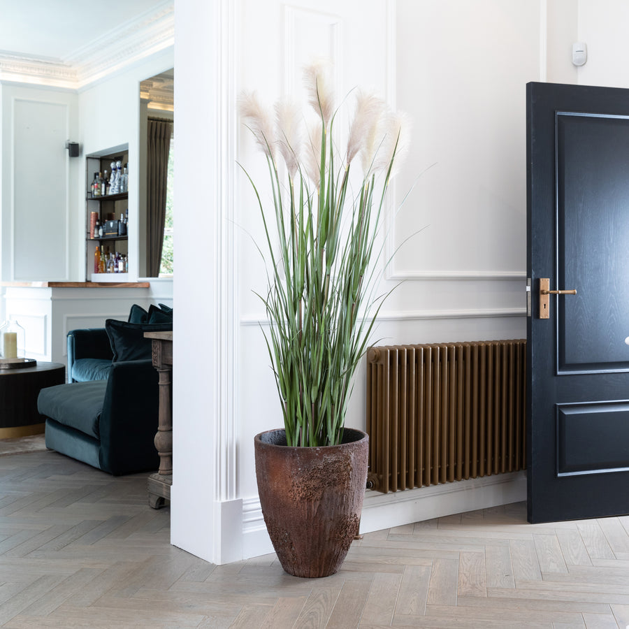 Artificial Pampas Grass In Bernd Imperial Brown Planter