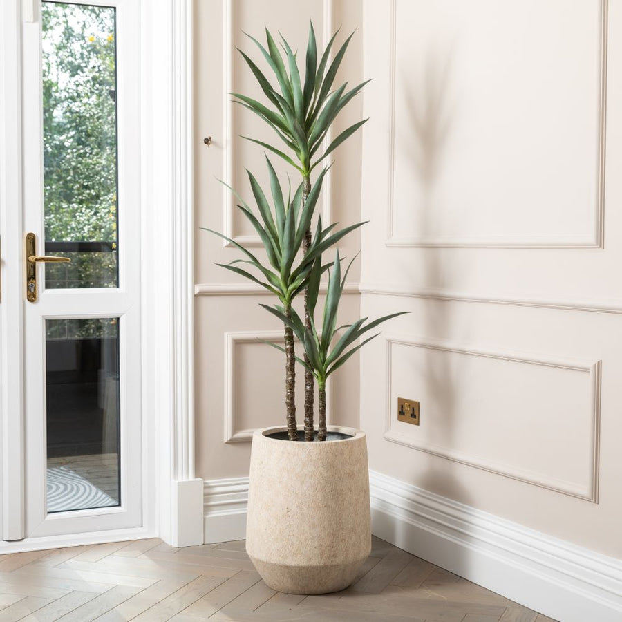 Artificial Yucca Tree UV/IFV in Harrith Beige Planter